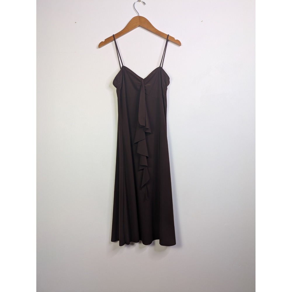 Y2K Charlotte Russe Dress Small Brown Ruffle Chocolate Brown Babydoll Strappy
